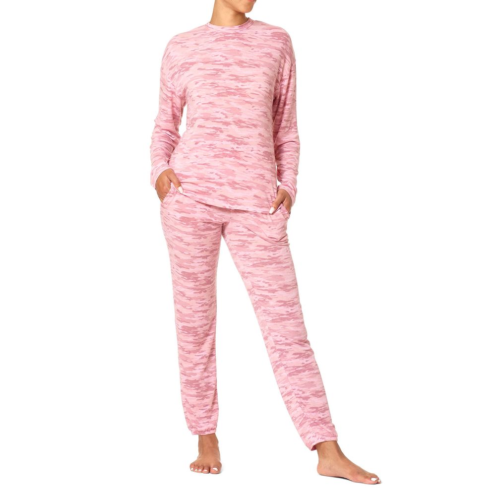 Hue Women's Camo Long Sleeve Jogger Pj Set Zephyr